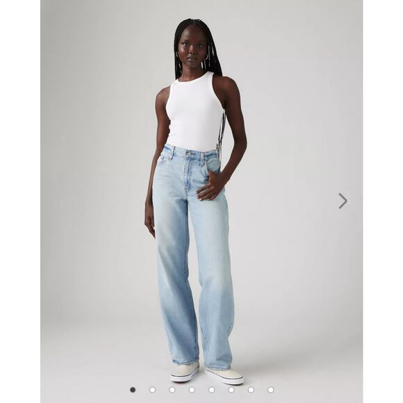 Levi’s Premium Baggy Dad Wide Leg Jeans Light Wash Women’s Size 27 - Picture 1 of 9